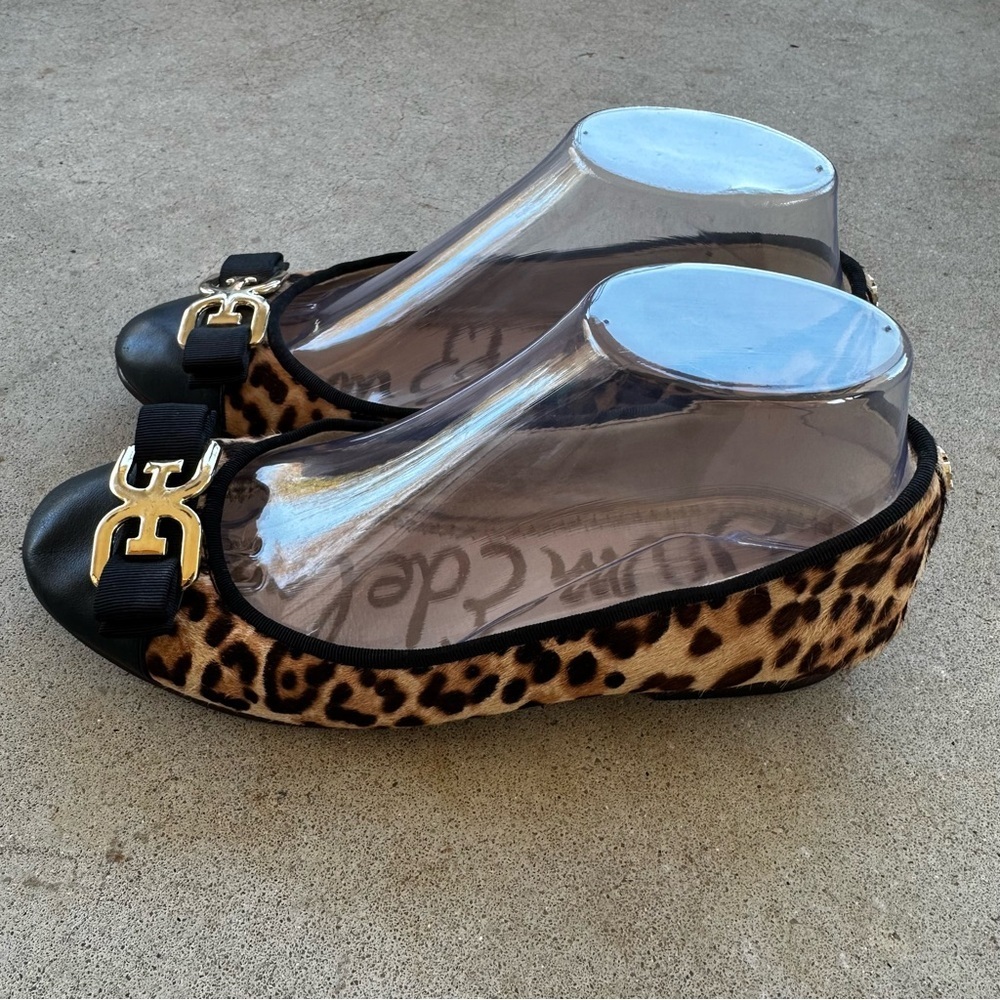 Sam Edelman Mage Leopard Print Calf Hair Flats Leather Women's Size 6.5